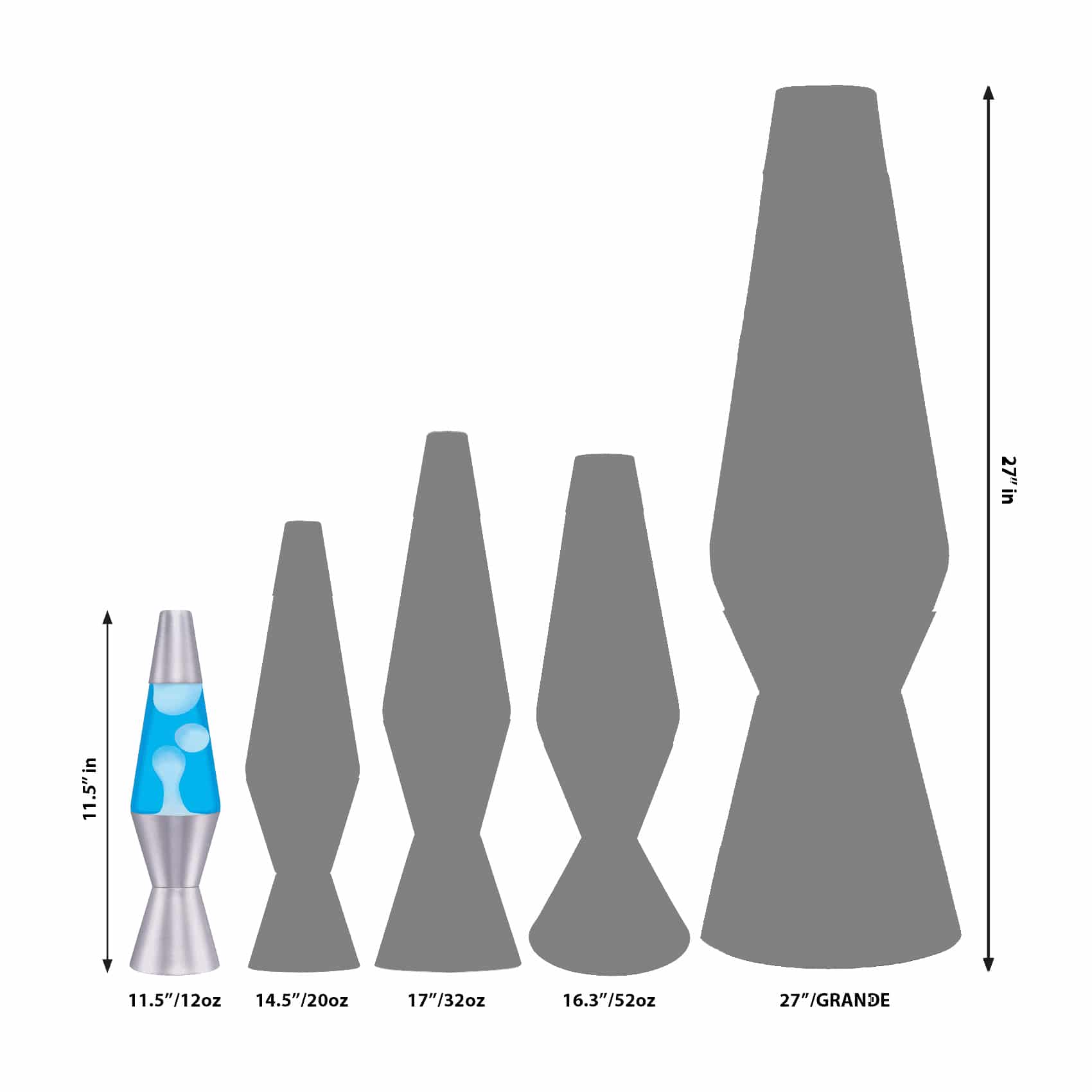 11.5" LAVA LAMP - WHITE/BLUE/SILVER
