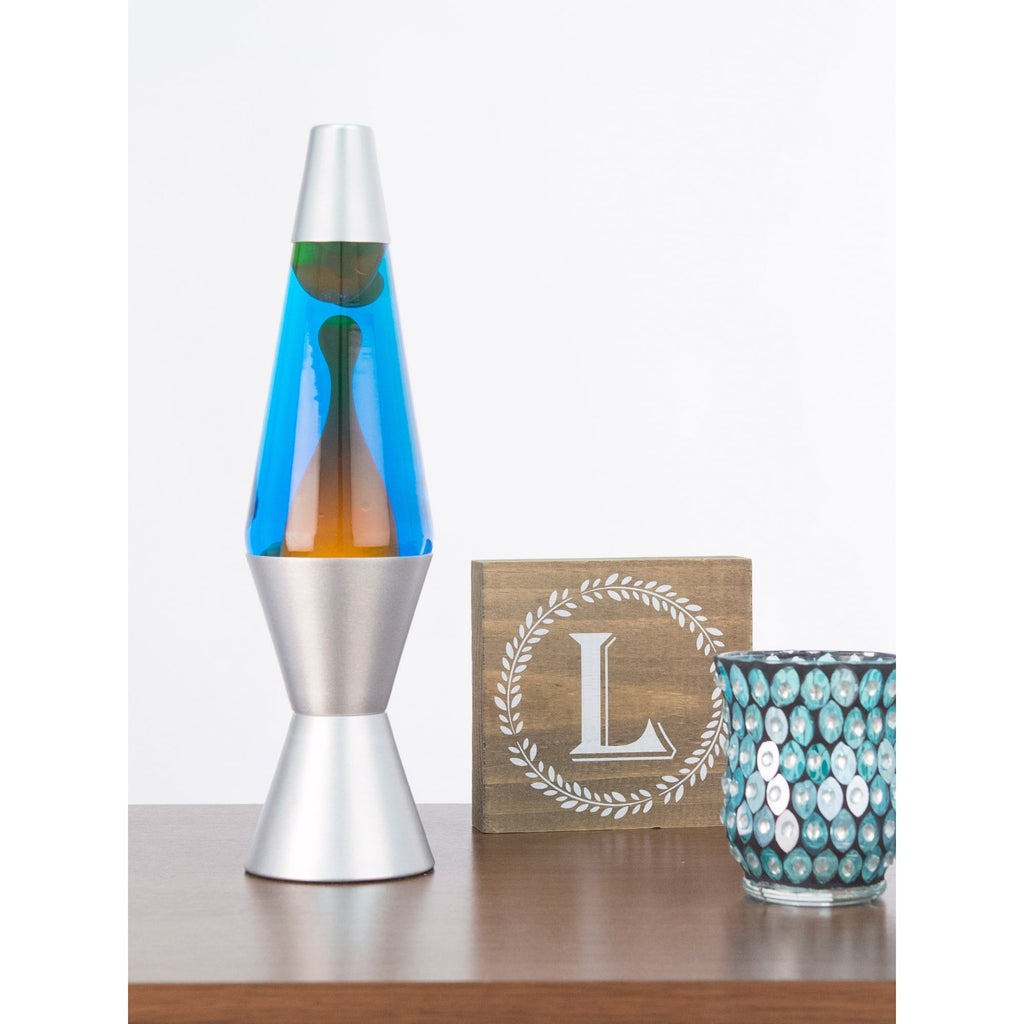 14.5" LAVA LAMP - ORANGE/BLUE/SILVER