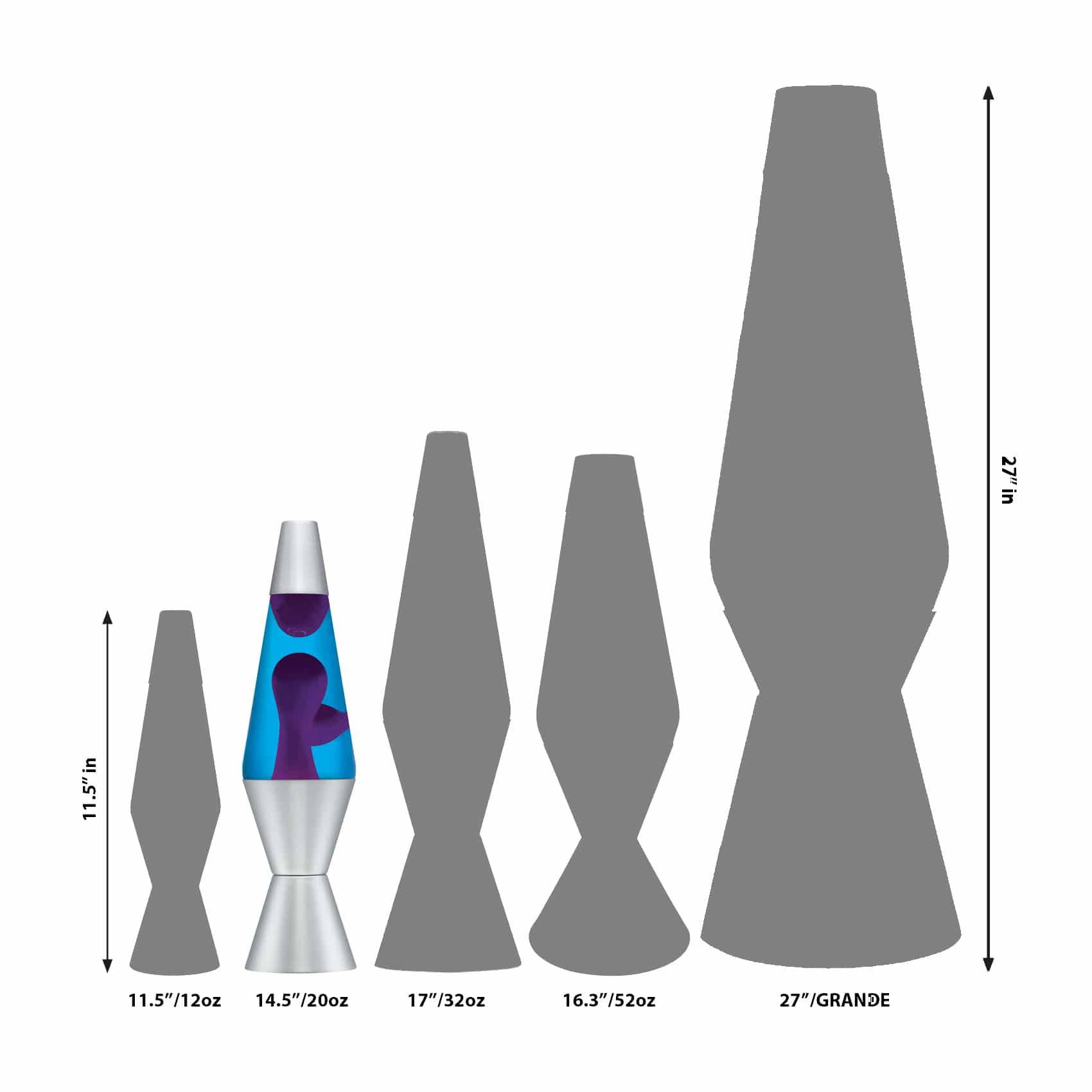 14.5" LAVA LAMP - PURPLE/BLUE/SILVER
