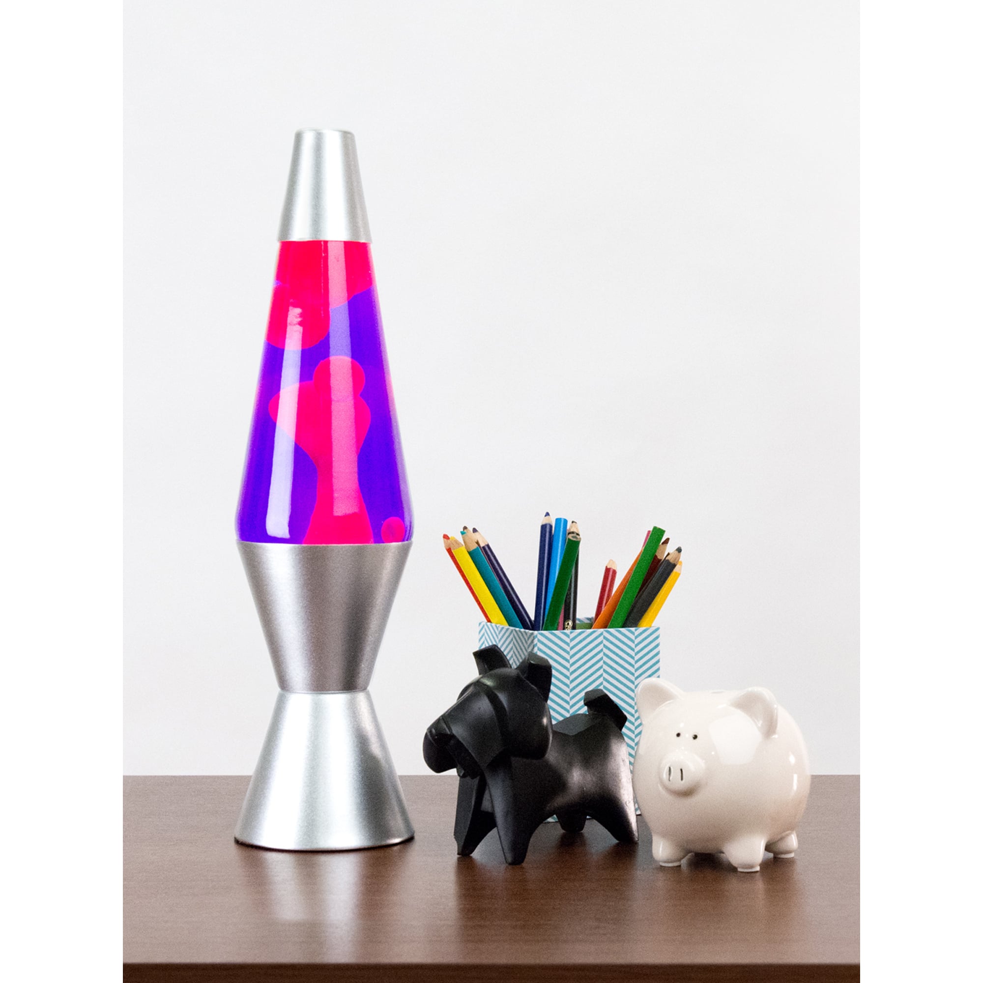 14.5" LAVA LAMP - PINK/PURPLE/SILVER