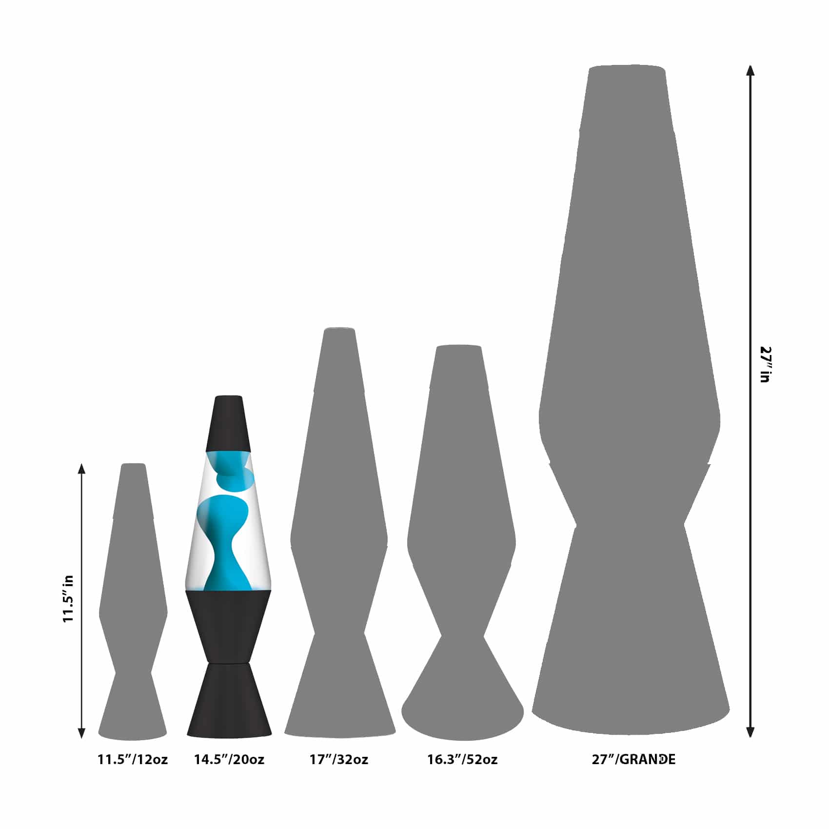 14.5" LAVA LAMP NEON - BLUE/CLEAR/BLACK