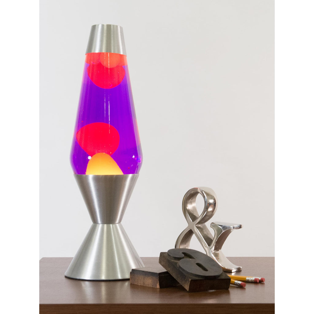 16.3" LAVA LAMP - YELLOW/PURPLE/SILVER