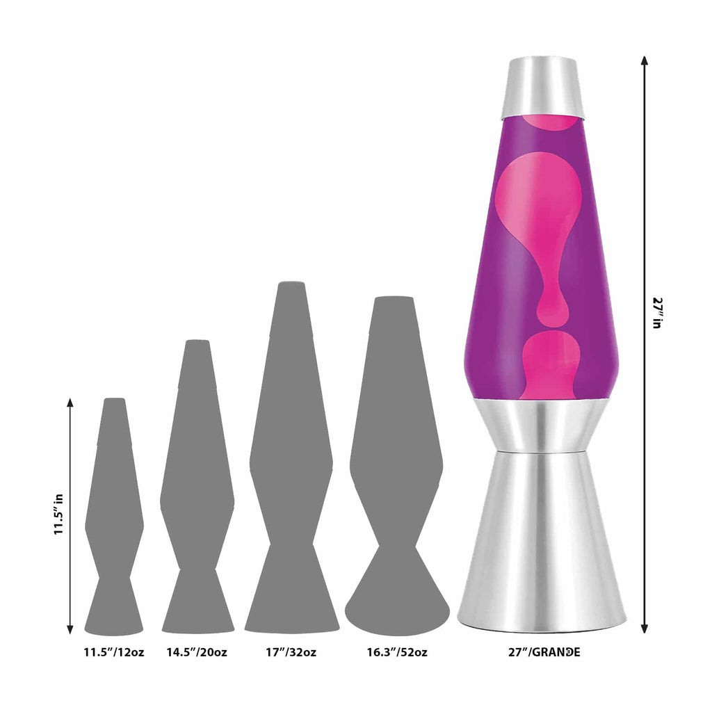27" LAVA LAMP GRANDE - PINK/PURPLE/SILVER